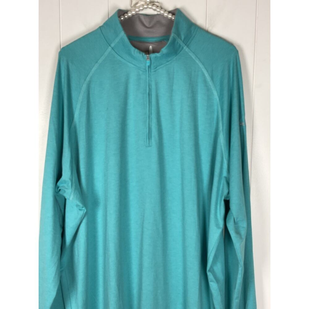 Johnnie-O Men's Long Sleeve 1/4 Zipper Teal Shirt Size XL - Picture 2 of 7